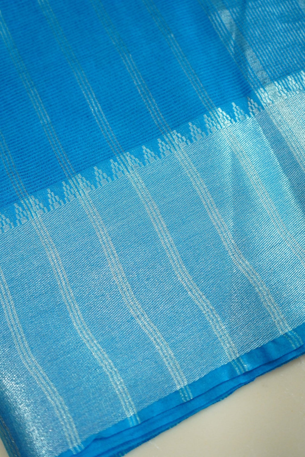 Skyline Glow – Semi Mangalagiri Saree - Thoranam Sarees
