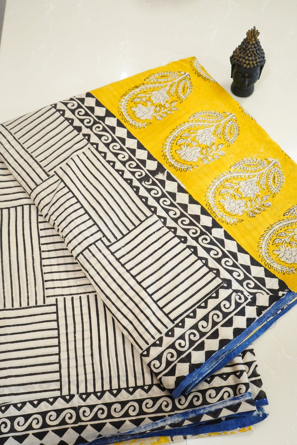 Sunshine Kalamkari – Jaipuri Cotton Saree - Thoranam Sarees
