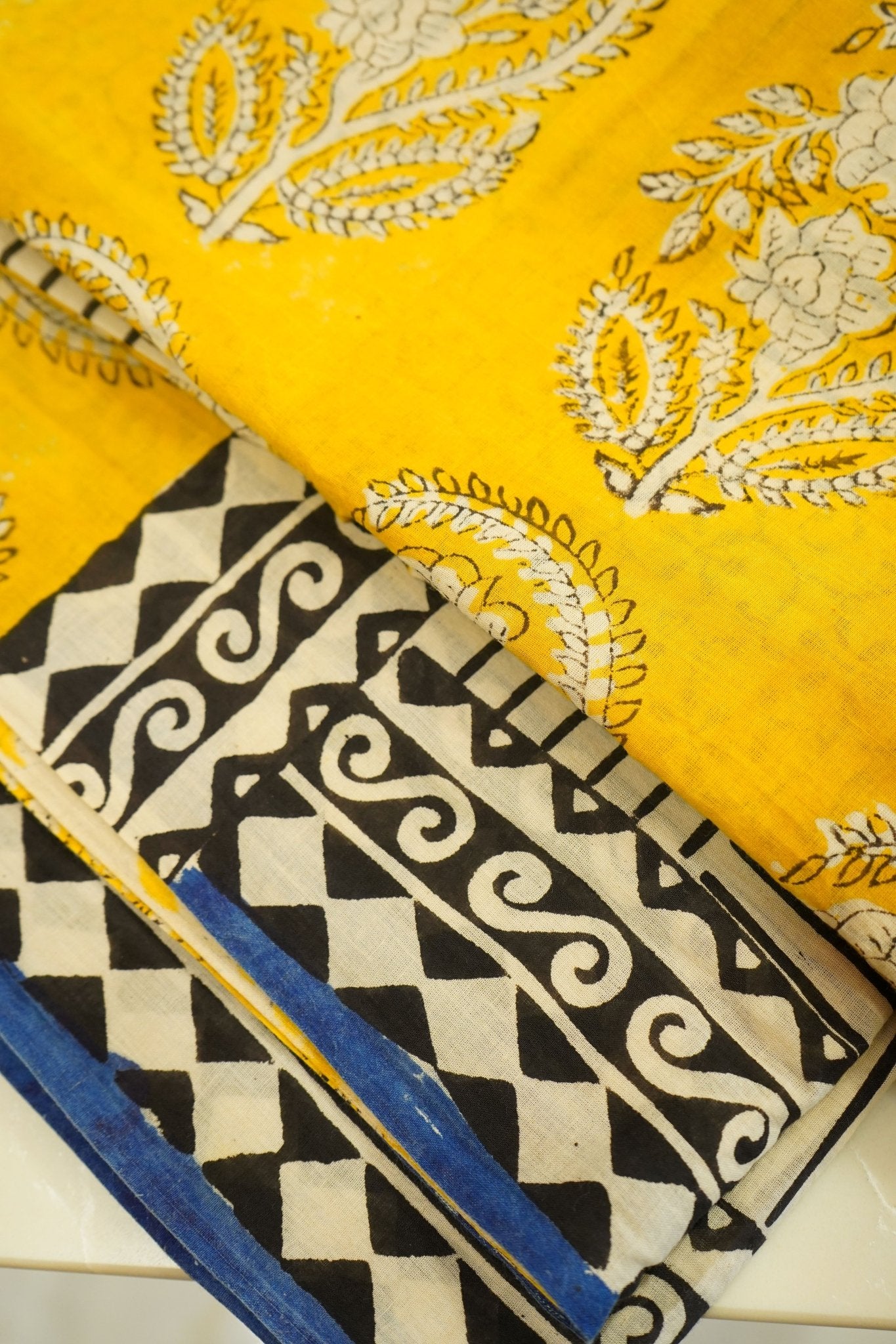 Sunshine Kalamkari – Jaipuri Cotton Saree - Thoranam Sarees